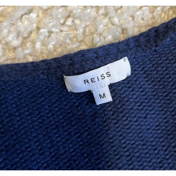 Reiss Kat V-neck Twist-front Knitted Sweater In Navy M - Picture 4 of 6